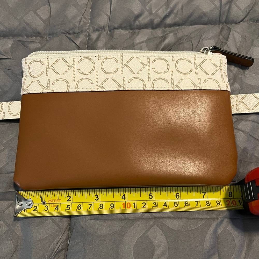 Calvin Kline Belt -S/M - synthetic materials - Tan & Cream